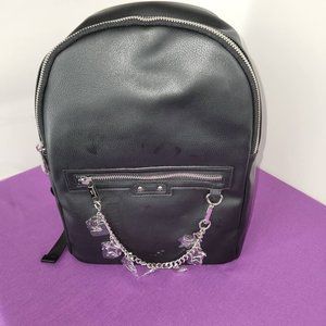 Steve Madden Backpack  Black med faux Leather -Front Pockets School,  carryon